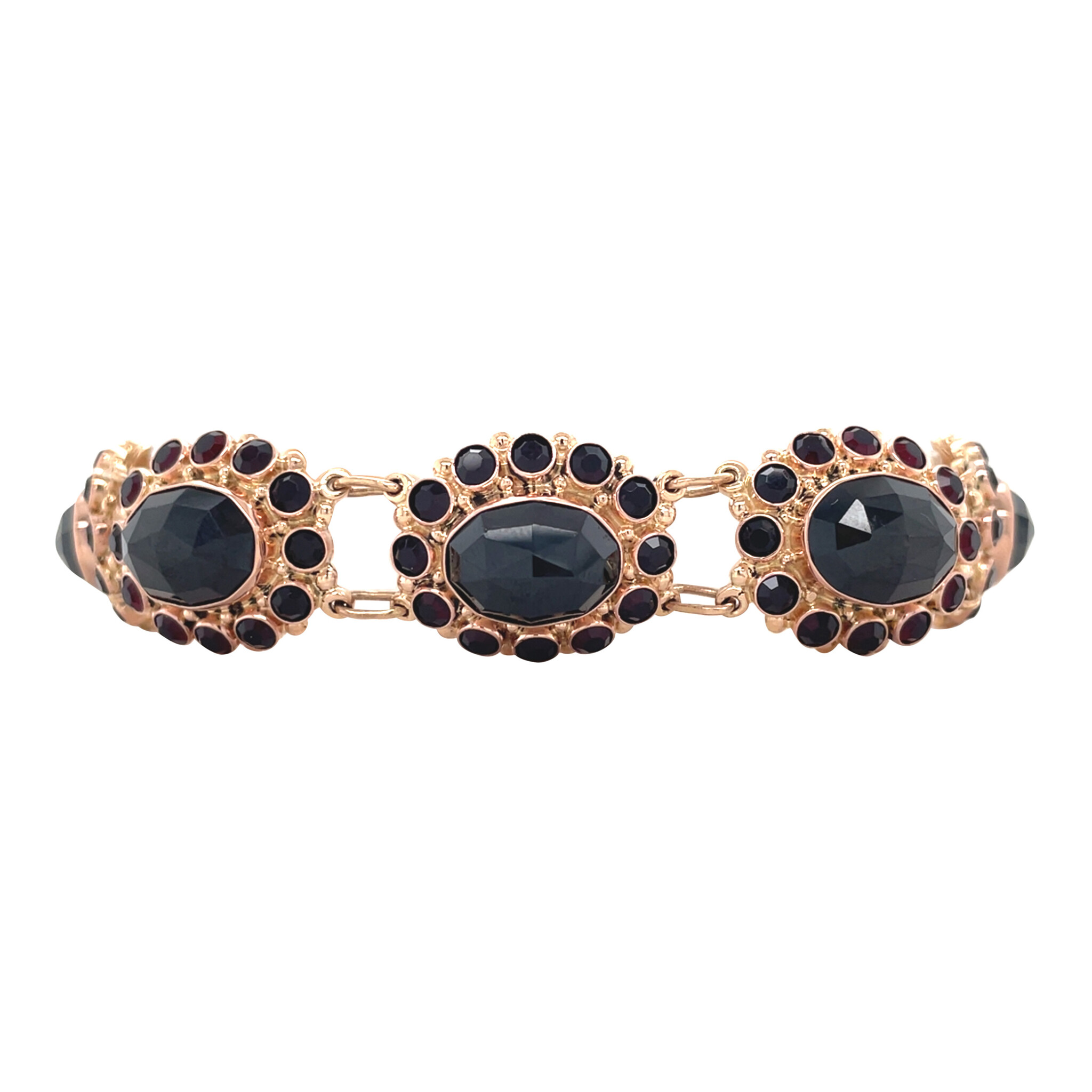 Gouden armband met granaat 14 krt